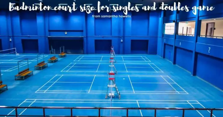 Badminton court size for the singles and doubles game
