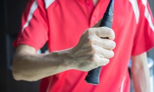 Backhand grip in badminton